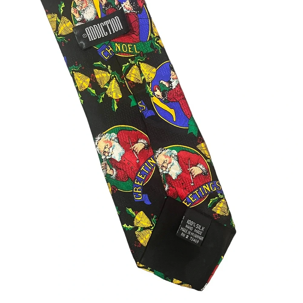 Addiction 100% Silk Vintage Style Santa Christmas Tie